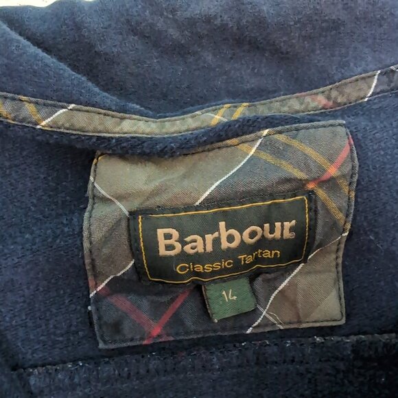 Barbour Classic Tartan Full Zip Jacket Navy Fleece Casual Outdoor – Women’s 14 - Picture 5 of 8